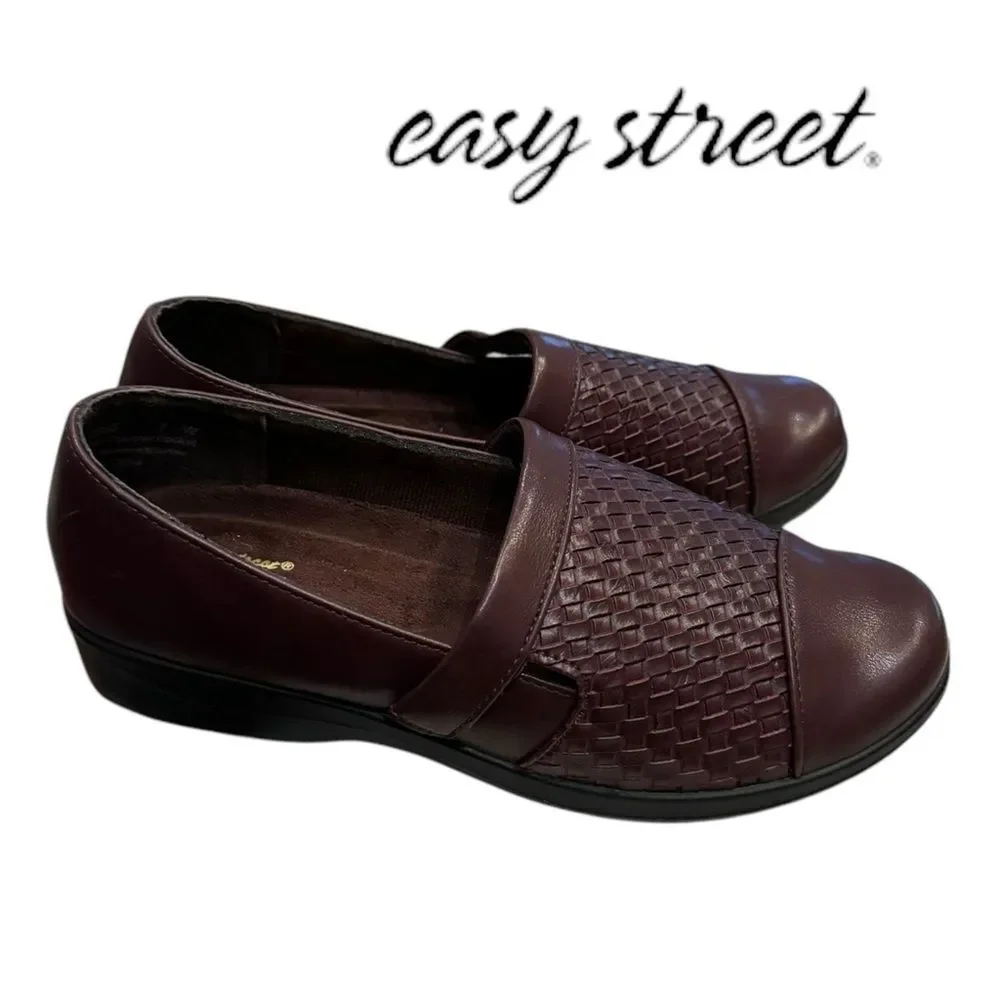 New Easy Street Women's Destiny Brown Braided Slip-On Loafers 7